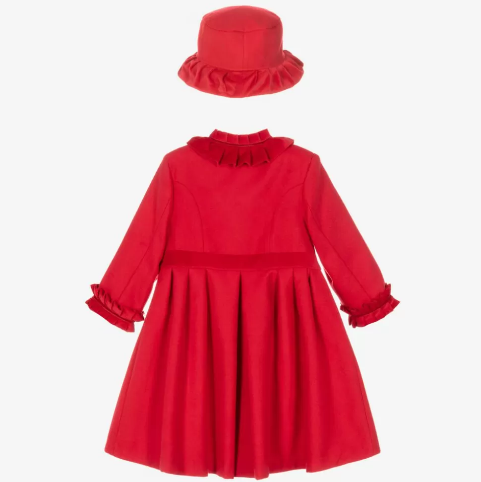 Sarah Louise Girls Red Felted Coat & Hat Set^ Coats & Jackets