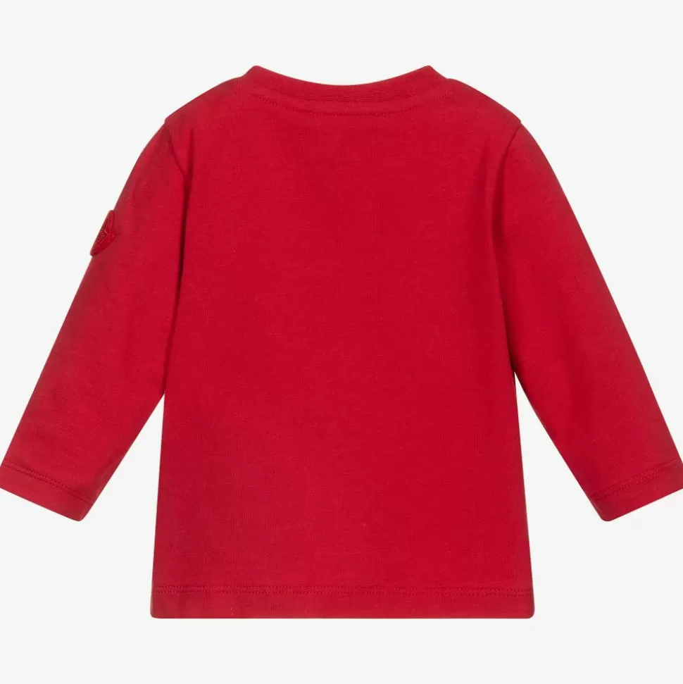 Moncler Enfant Girls Red Giant Logo Top^ Tops