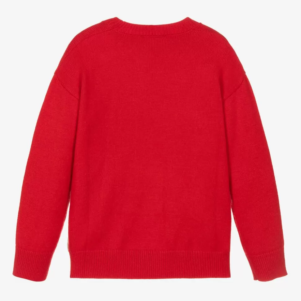 MSGM Girls Red Heart Sweater^ Tops
