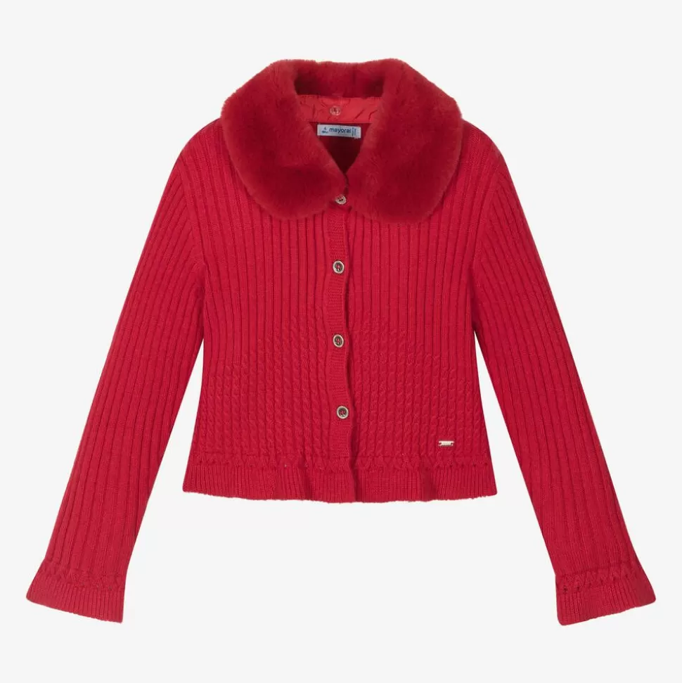 Mayoral Girls Red Knitted Cardigan^ Tops