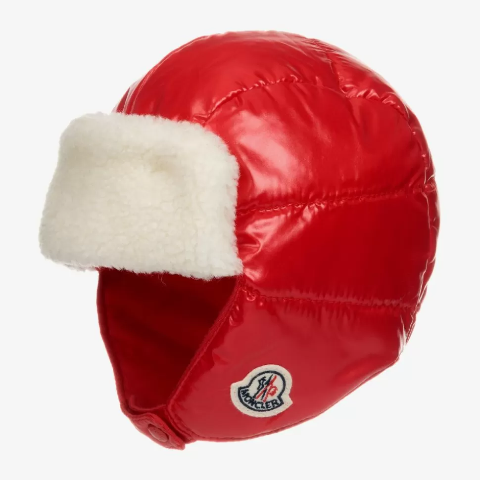 Moncler Enfant Girls Red Padded Hat^ Hats