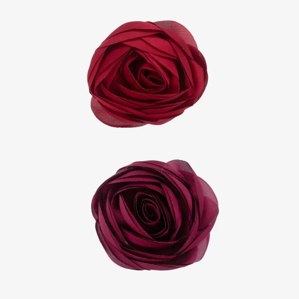 Milledeux Girls Red Rose Hairclips (2 Pack)^ Hair Accessories