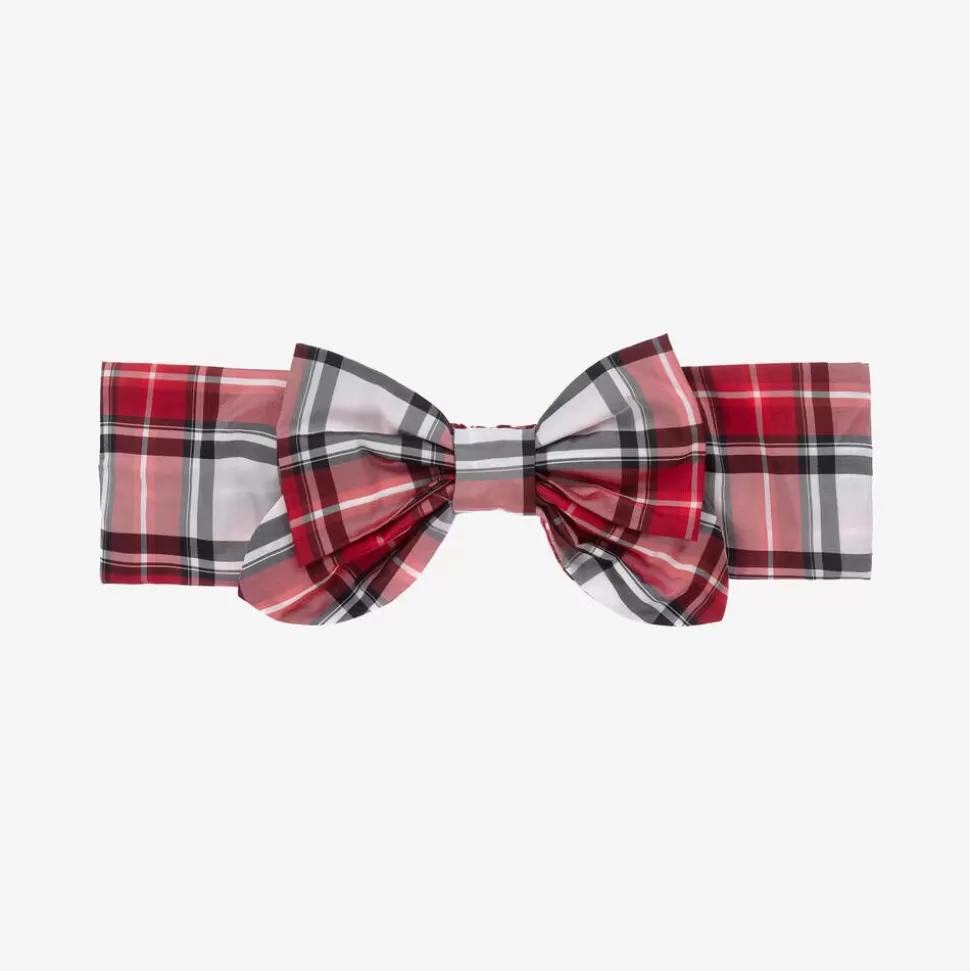 Monnalisa Girls Red Tartan Headband^ Hair Accessories