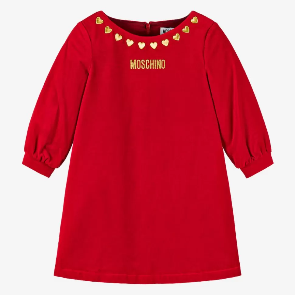Moschino Kid-Teen Girls Red Velvet Hearts Dress^ Dresses