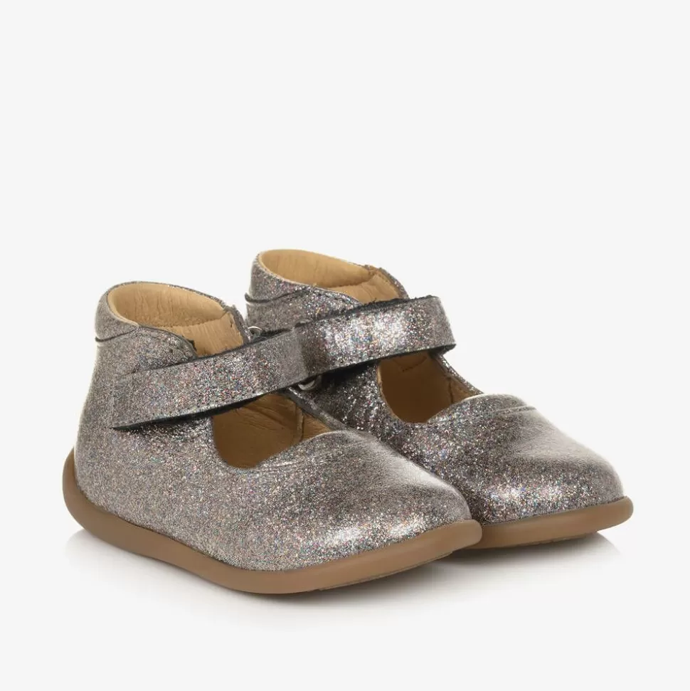 Pom dApi Girls Silver Glitter Bar Shoes^ Bar Shoes | Bar Shoes