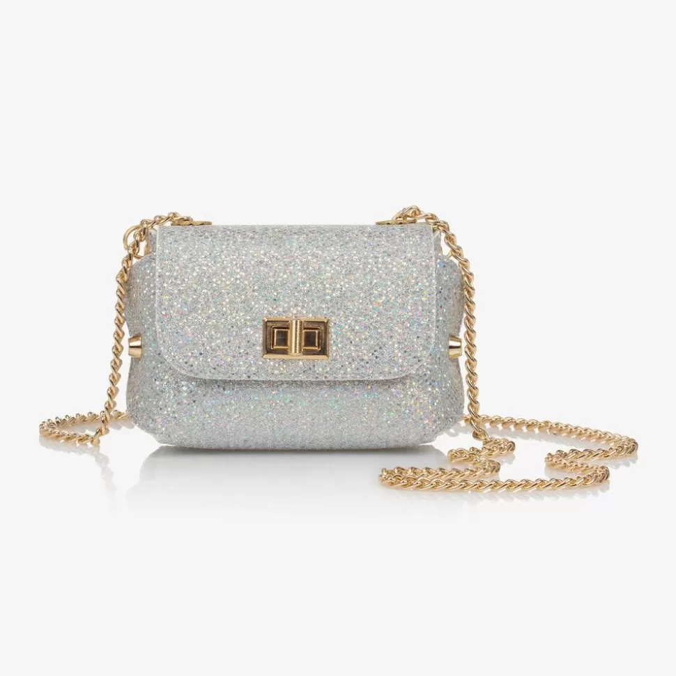 Zaccone Girls Silver Glitter Leather Bag (12cm)^ Bags