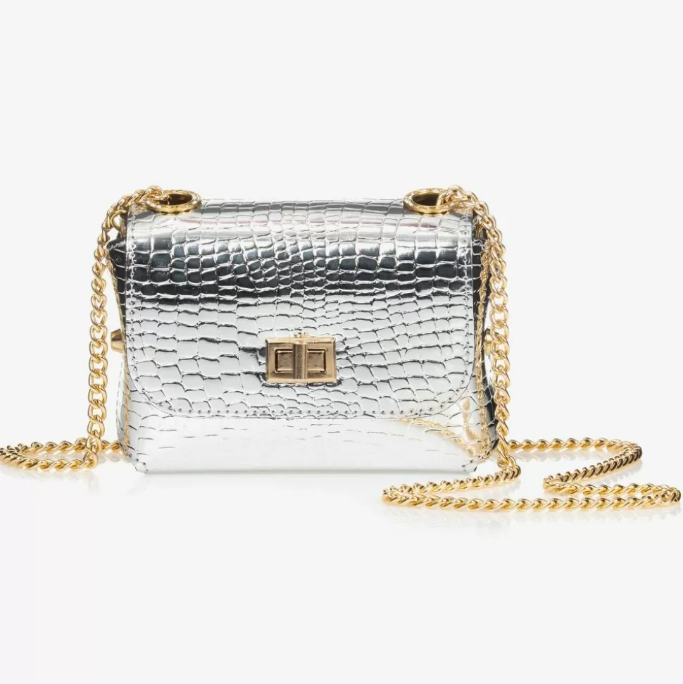 Zaccone Girls Silver Leather Bag (14cm)^ Bags