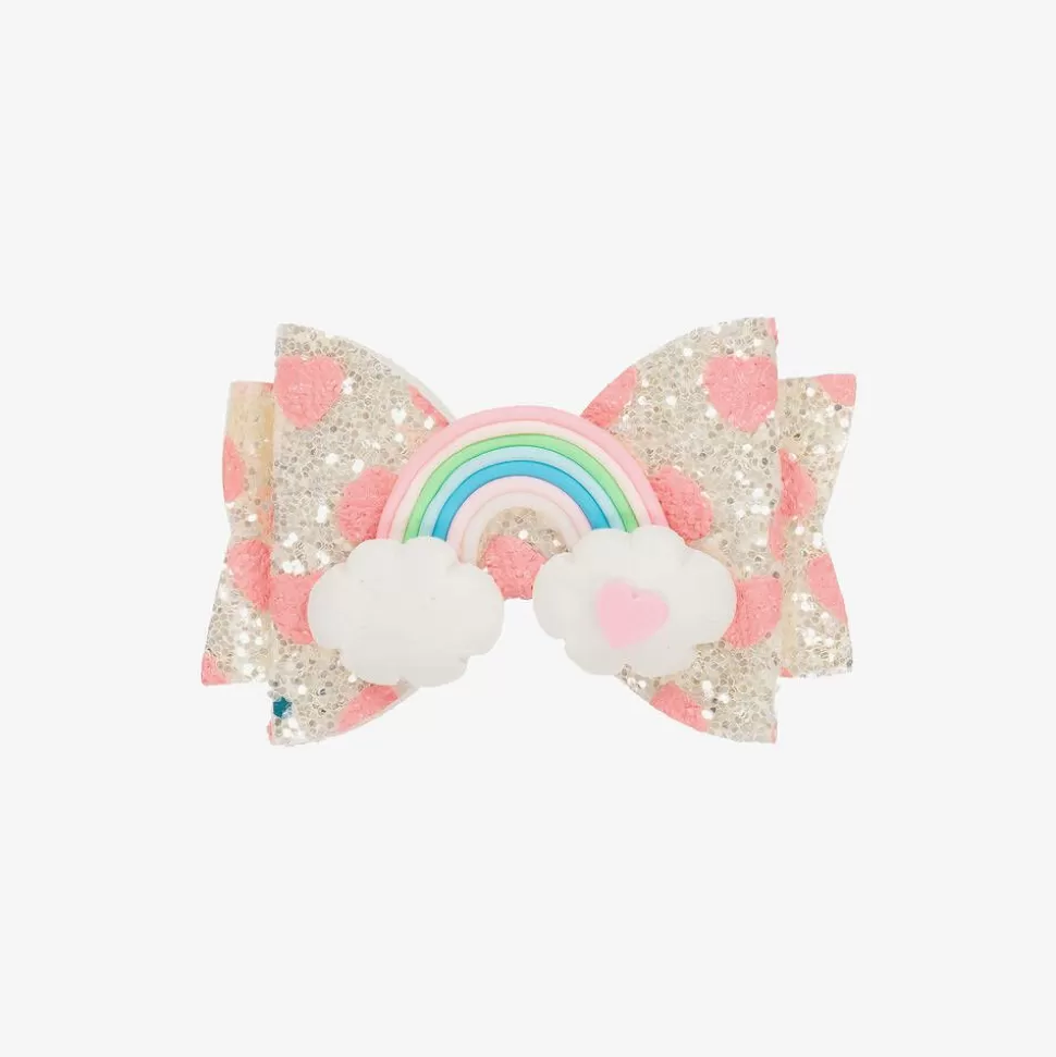 Bowtique London Girls Silver Rainbow Bow Hair Clip (8cm)^ Hair Accessories