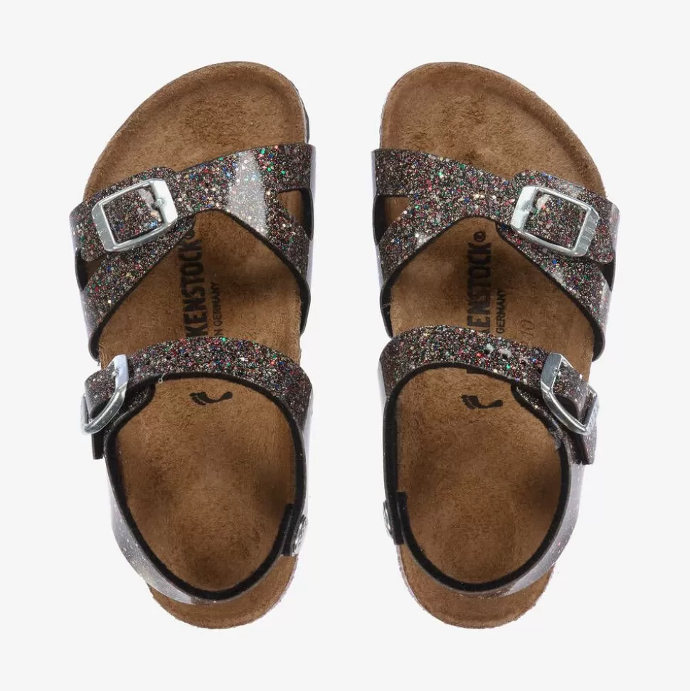 Birkenstock Girls Sparkly Black Buckle Sandals^ Sandals | Sandals