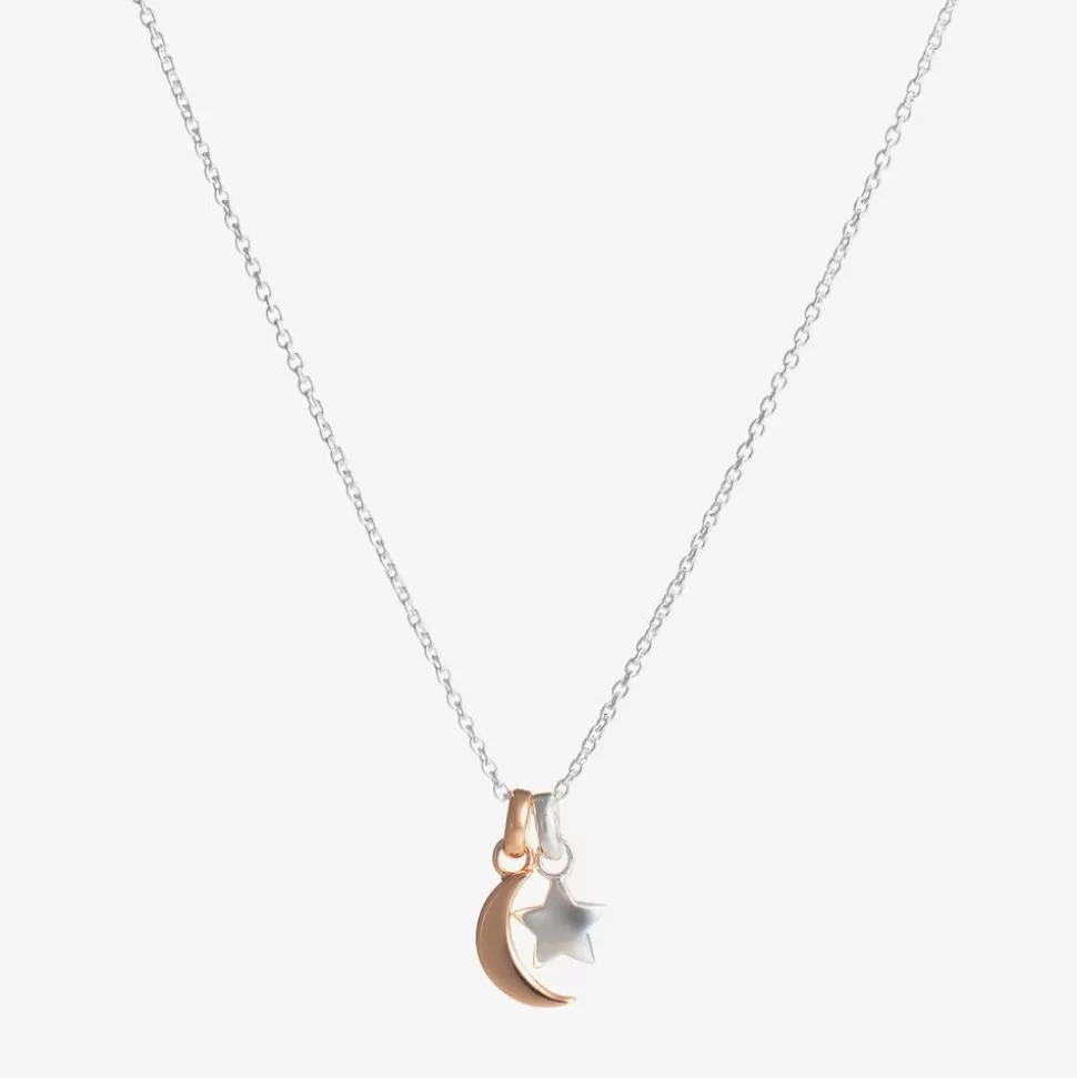 Little Star Girls Sterling Silver Star & Moon Necklace (38cm)^ Jewellery