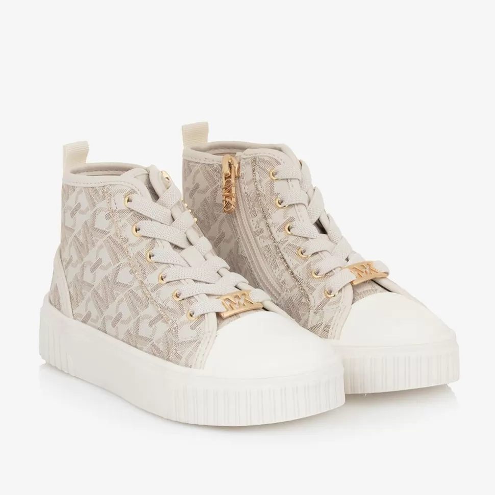 Michael Kors Kids Girls White & Beige High Top Trainers^ Trainers