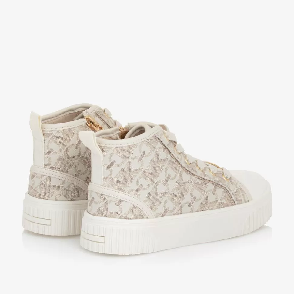 Michael Kors Kids Girls White & Beige High Top Trainers^ Trainers