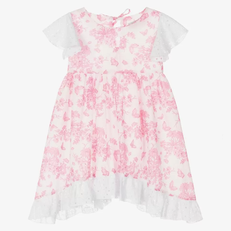 Selini Action Girls White & Pink Floral Beach Dress^ Swimwear