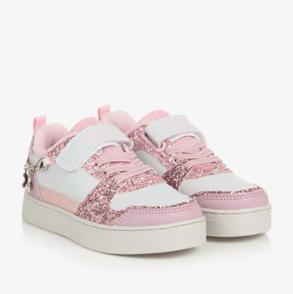 Lelli Kelly Girls White & Pink Glitter Velcro Trainers^ Trainers