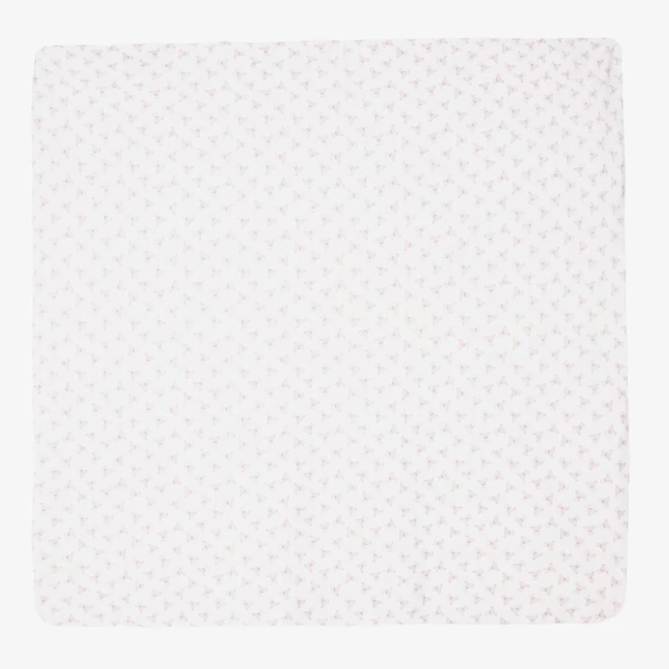 Magnolia Baby Girls White & Pink Pima Cotton Blanket (100cm)^ Gifts