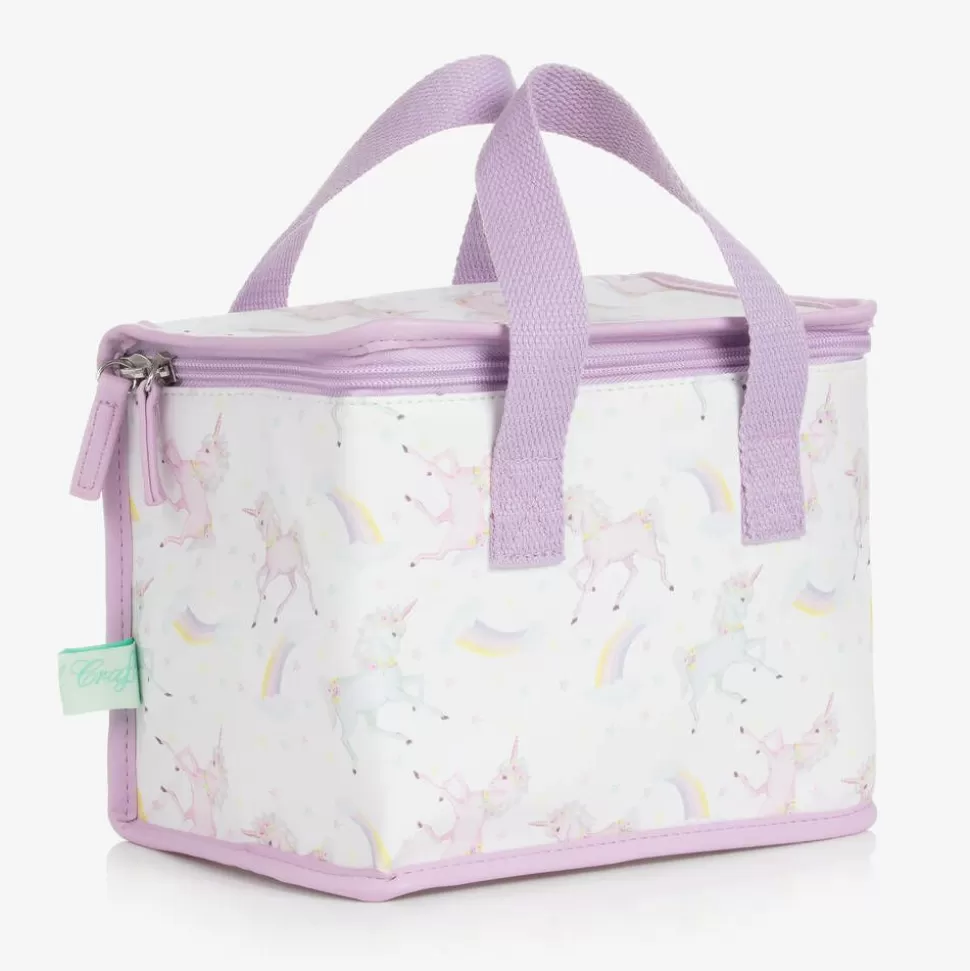 Powell Craft Girls White & Purple Unicorn Lunch Bag (21cm)^ Lunch Accessories