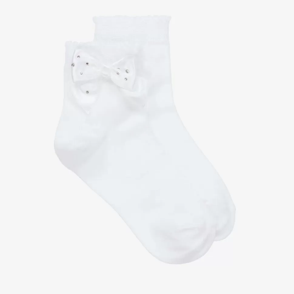 Story Loris Girls White Bow Cotton Socks^ Socks
