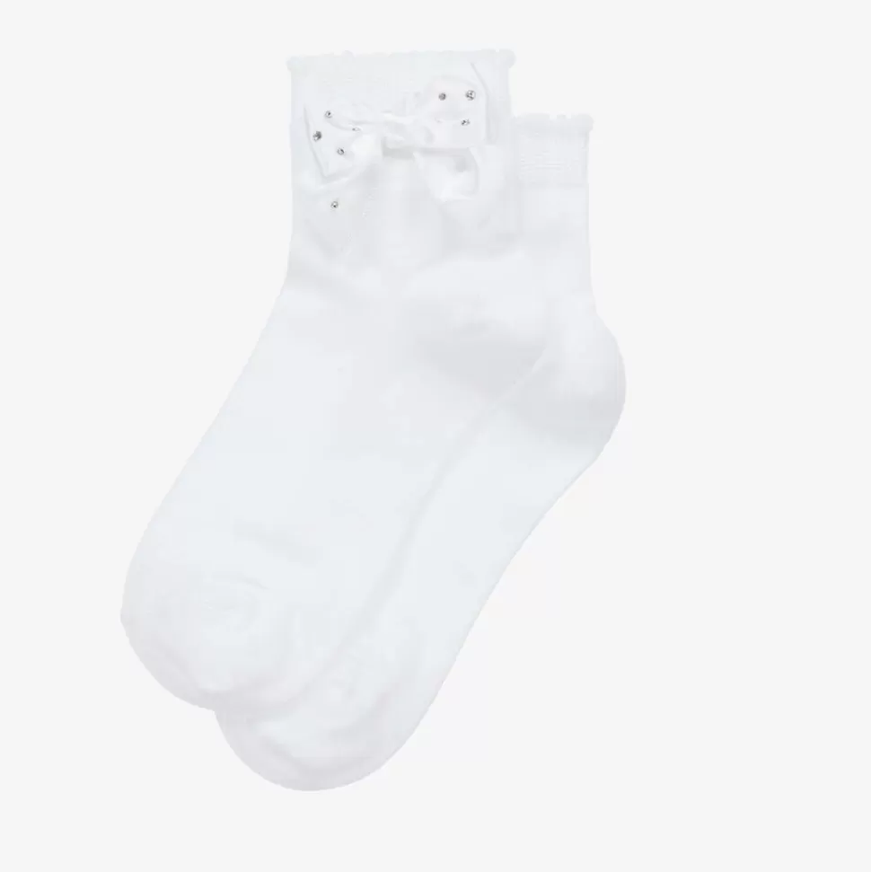 Story Loris Girls White Bow Cotton Socks^ Socks
