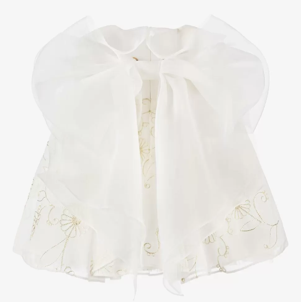 Junona Girls White Chiffon Embroidered Dress^ Gifts