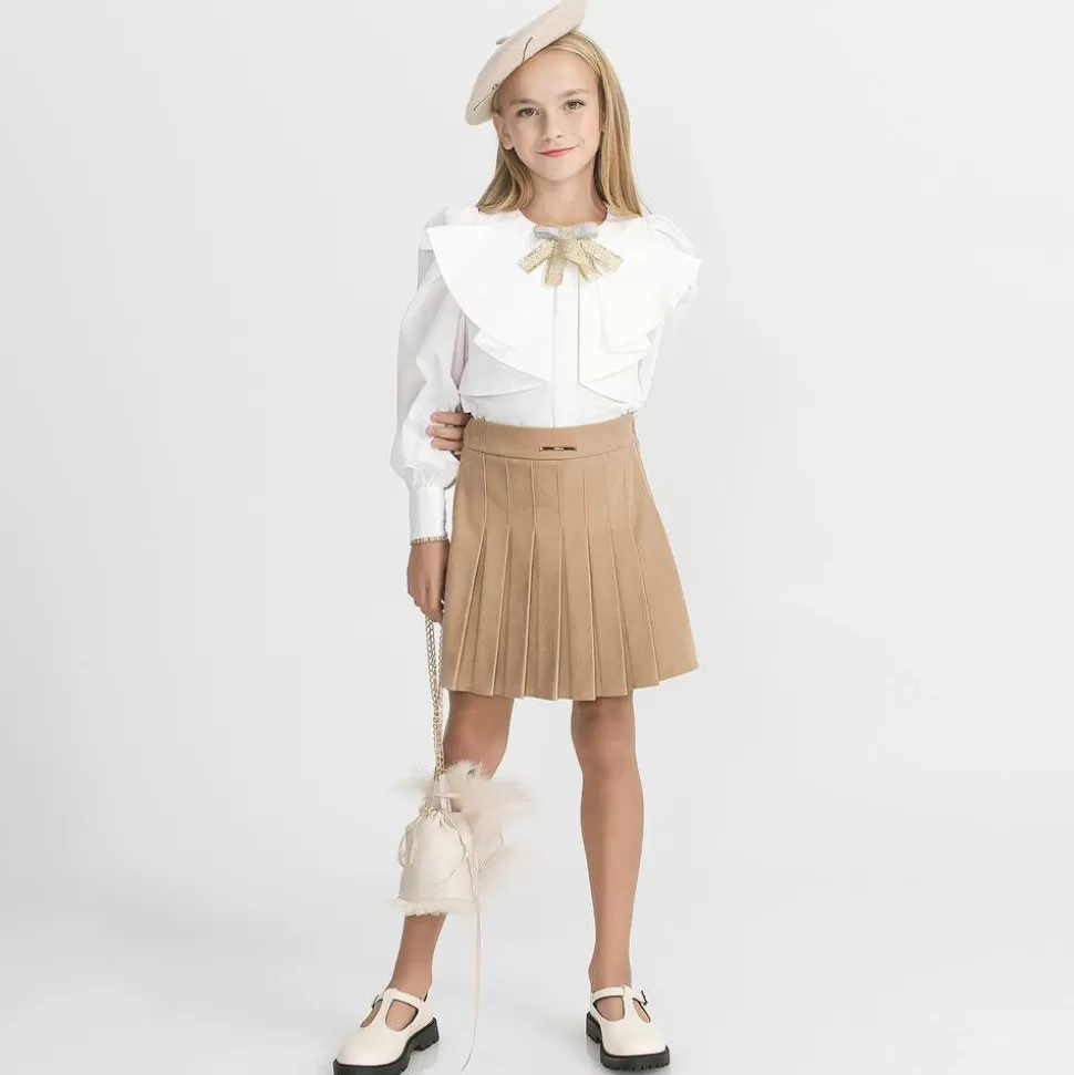 Junona Girls White Cotton Blouse^ Tops