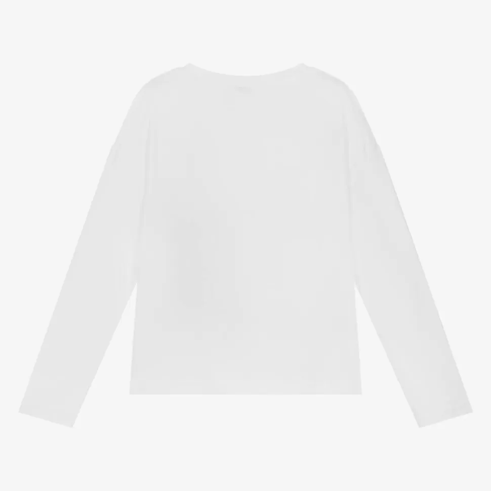 Mayoral Girls White Cotton Girl Graphic Top^ Tops