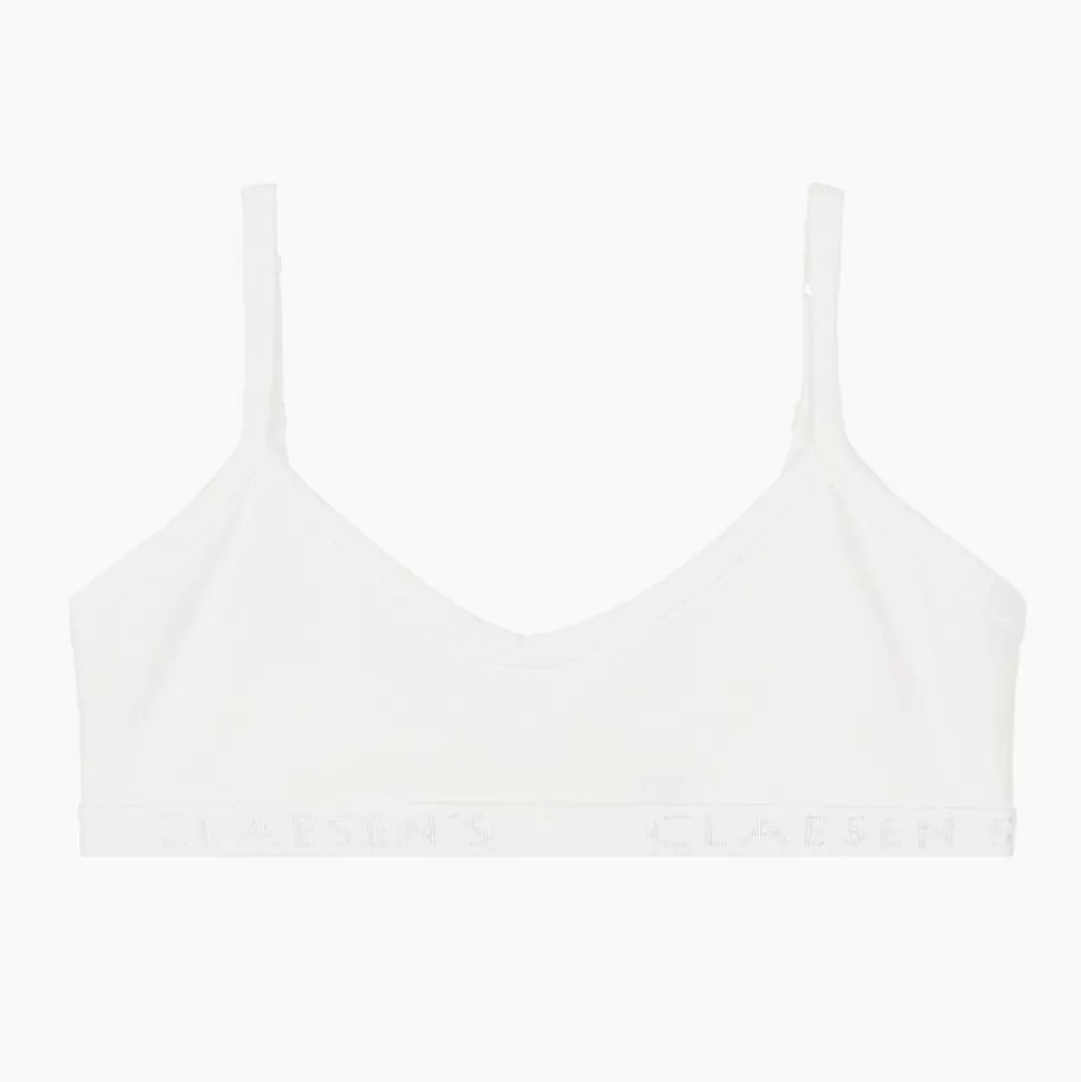 Claesens Girls White Cotton Jersey Bra^ Underwear