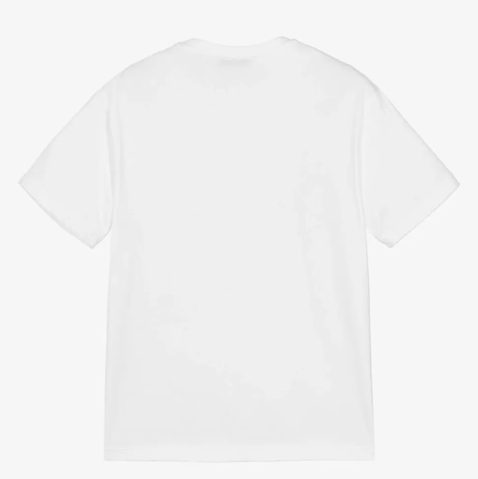 MSGM Girls White Cotton Puppy T-Shirt^ Tops