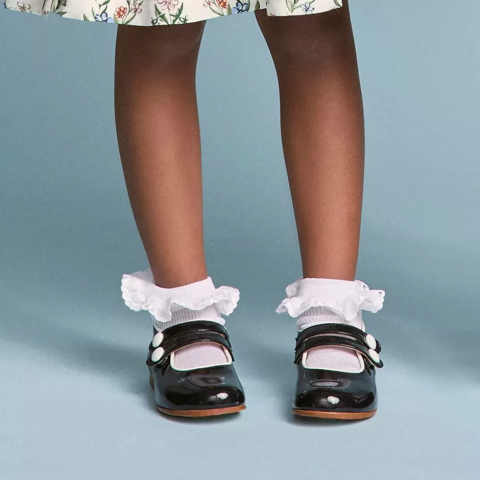 Story Loris Girls White Cotton Ruffle Socks^ Socks