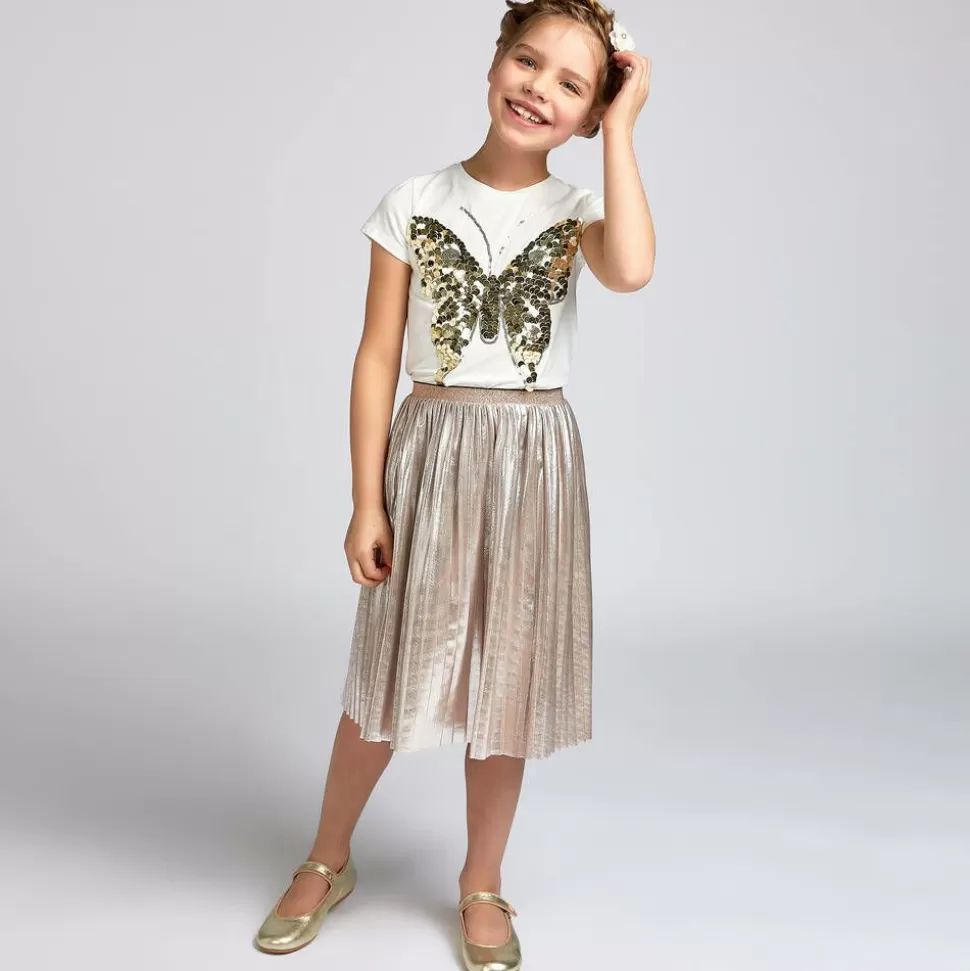 Childrensalon Occasions Girls White Cotton Sequin Butterfly T-Shirt^ Tops