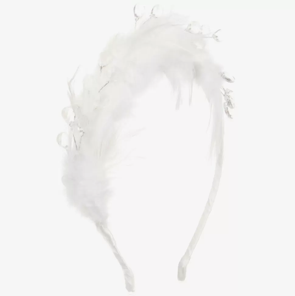 Sienna Likes To Party Girls White Feather Hairband^ Hair Accessories
