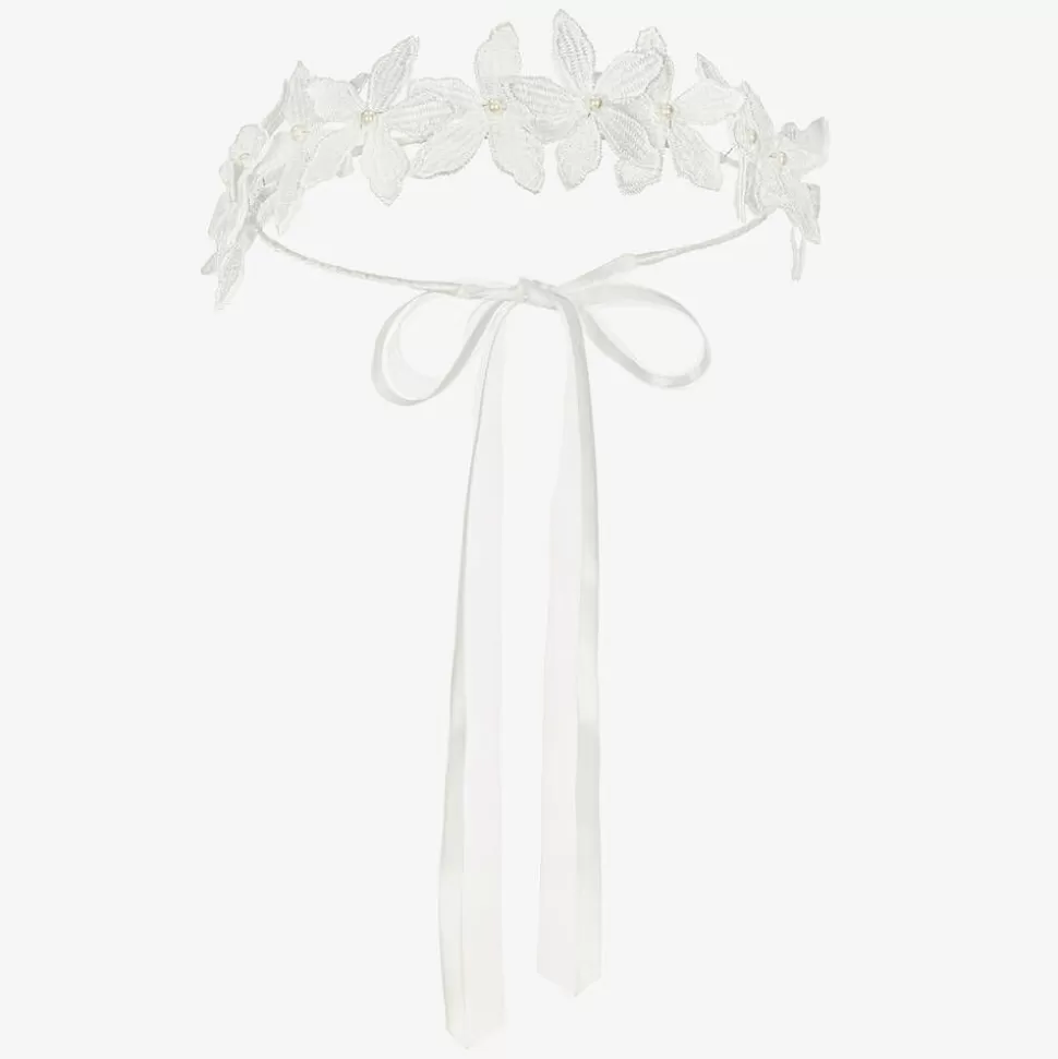 Sienna Likes To Party Girls White Flower Garland^ Hair Accessories