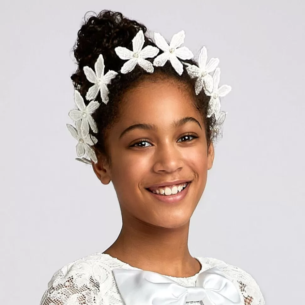 Sienna Likes To Party Girls White Flower Garland^ Hair Accessories