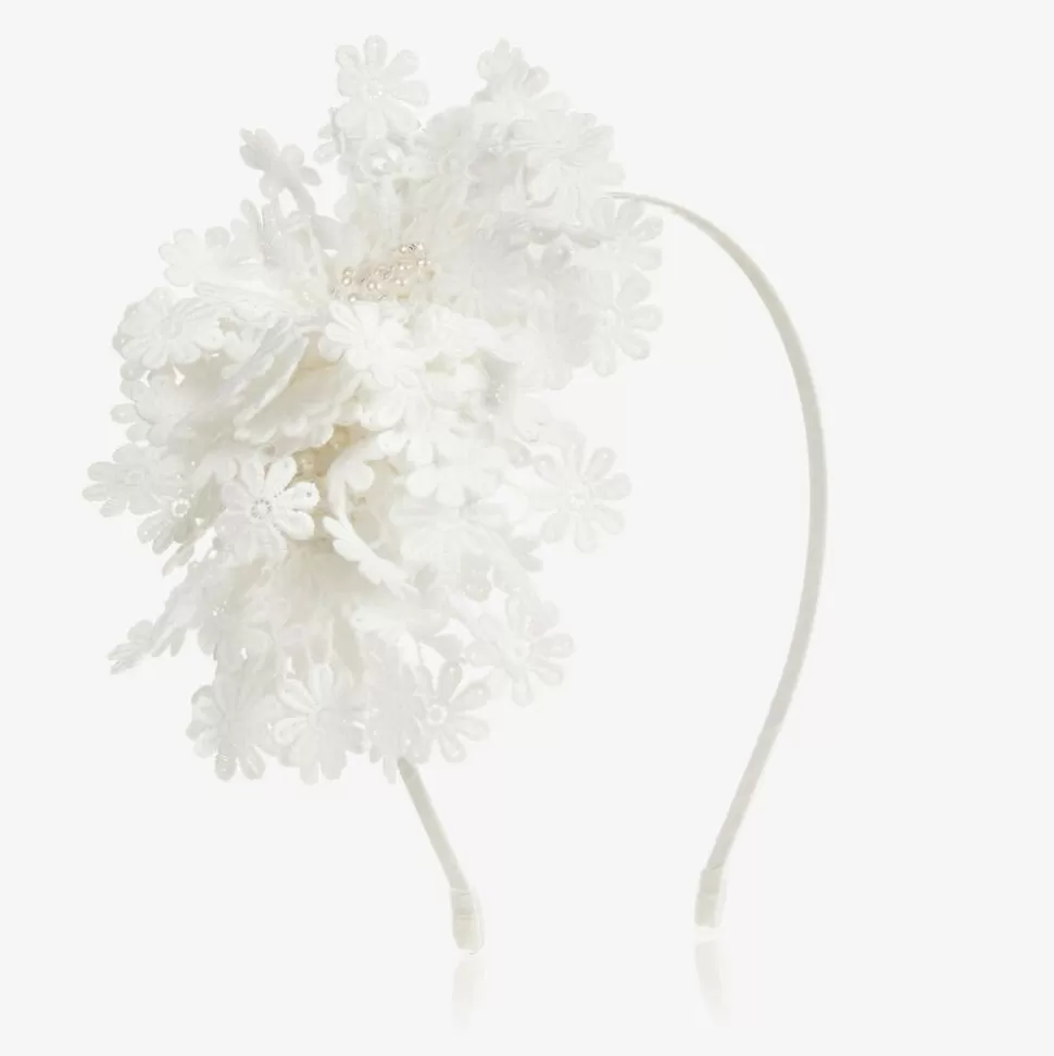 Sienna Likes To Party Girls White Flowers Hairband^ Hair Accessories