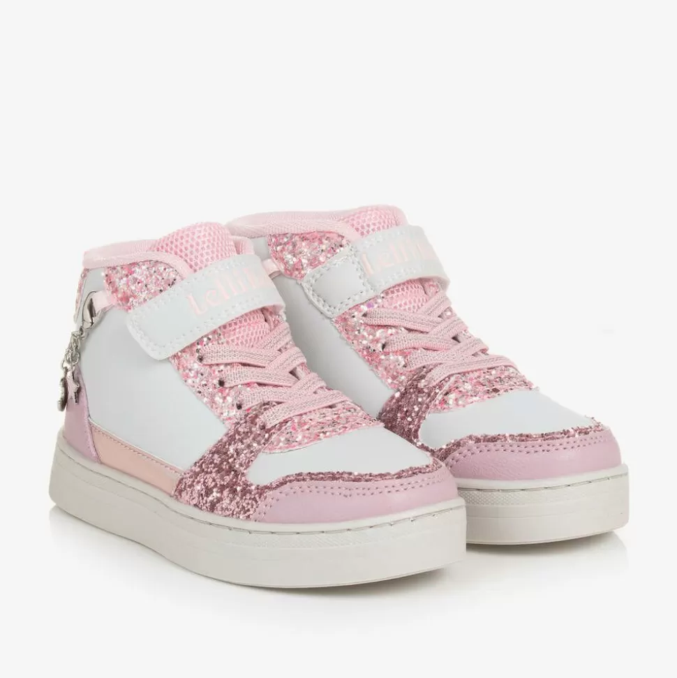 Lelli Kelly Girls White Glitter Bracelet High-Top Trainers^ Trainers