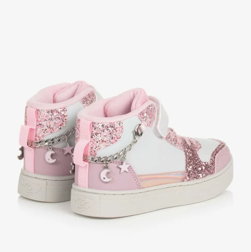 Lelli Kelly Girls White Glitter Bracelet High-Top Trainers^ Trainers