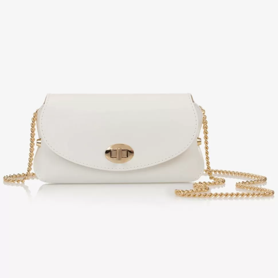 Zaccone Girls White Leather Bag (18cm)^ Bags