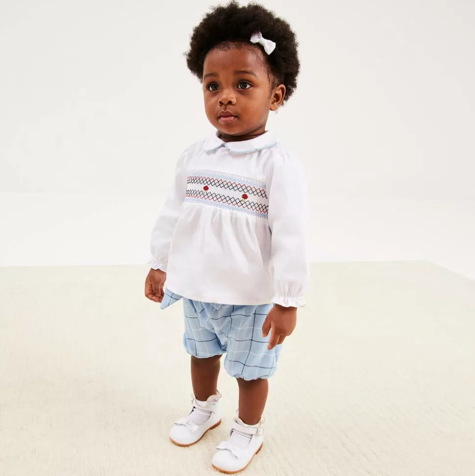 Childrens Classics Girls White Leather Bow Shoes^ Bar Shoes | Bar Shoes