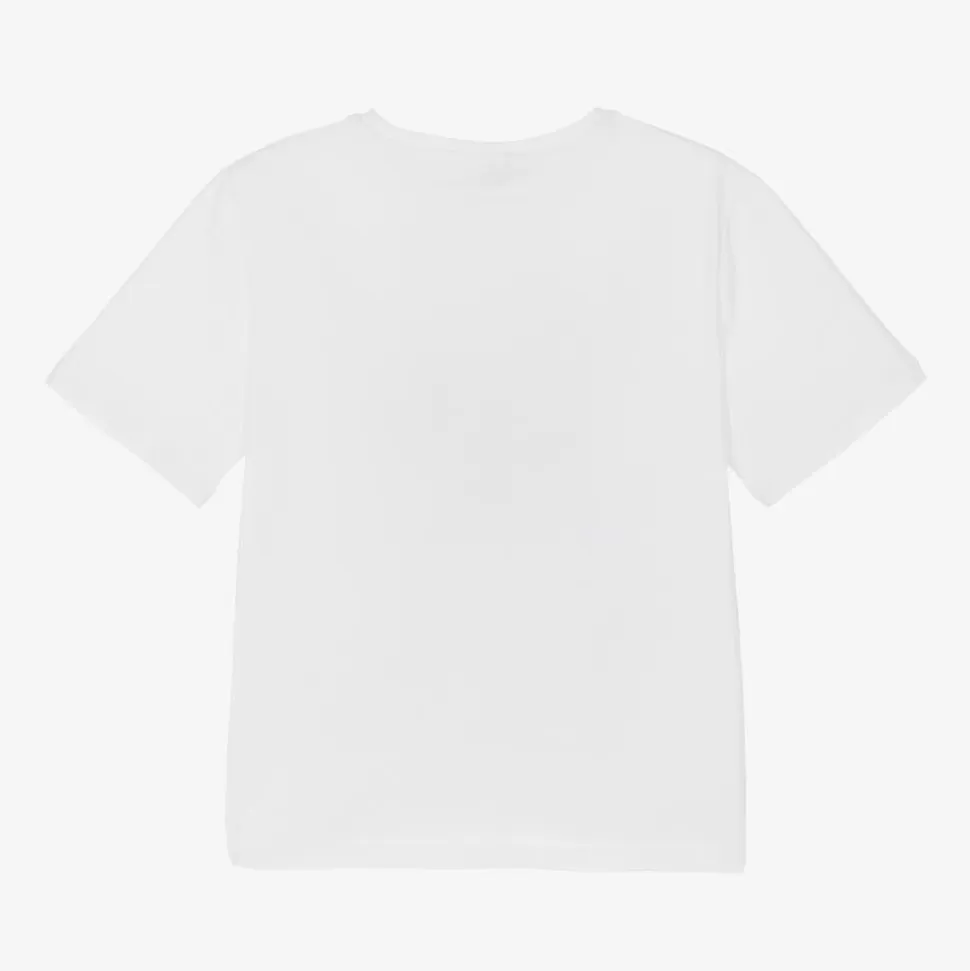 Stella McCartney Kids Girls White Logo Print Cotton T-Shirt^ Tops