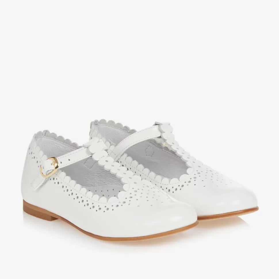 Beatrice amp; George Girls White Patent Leather T-Bar Shoes^ Traditional Shoes | Bar Shoes