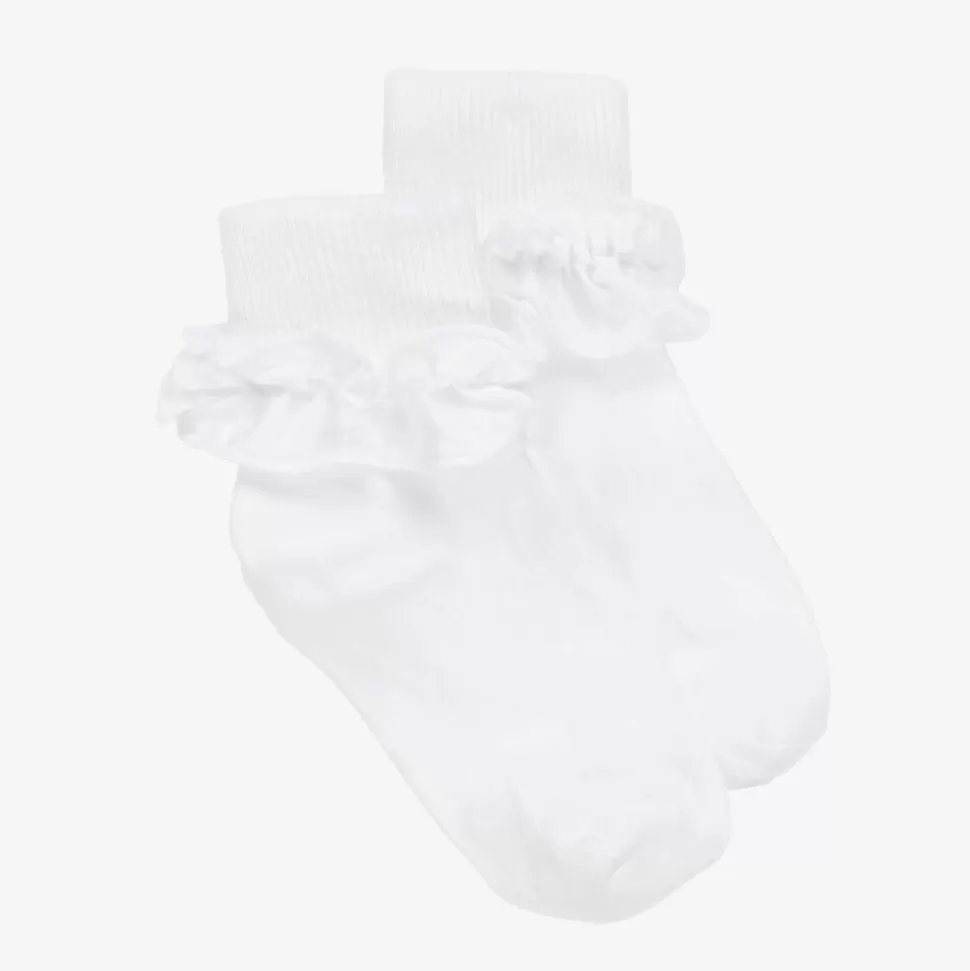 Country Kids Girls White Ruffle Cotton Socks^ Socks