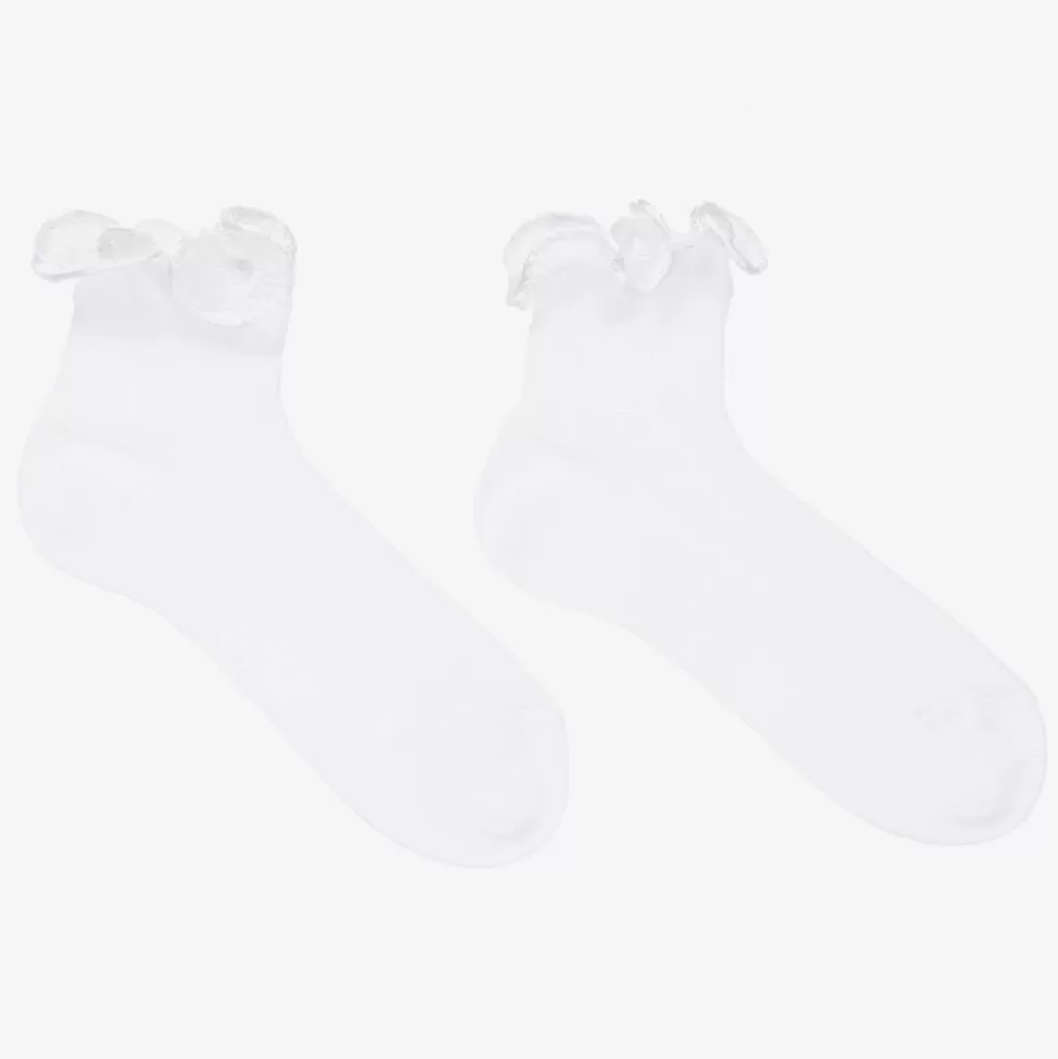 Story Loris Girls White Ruffle Socks^ Socks