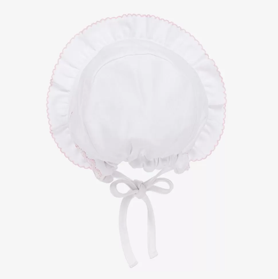 Kissy Kissy Girls White Smocked Pima Cotton Bonnet^ Hats | Hats