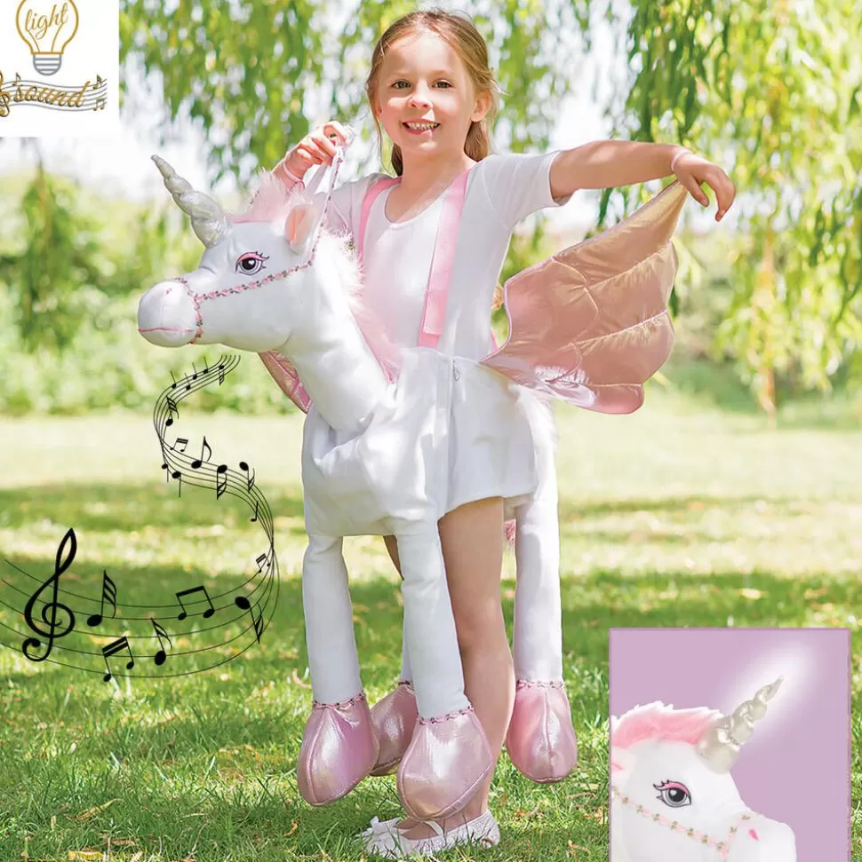 Dress Up by Design Girls White Sound & Light Unicorn Costume^ Costumes