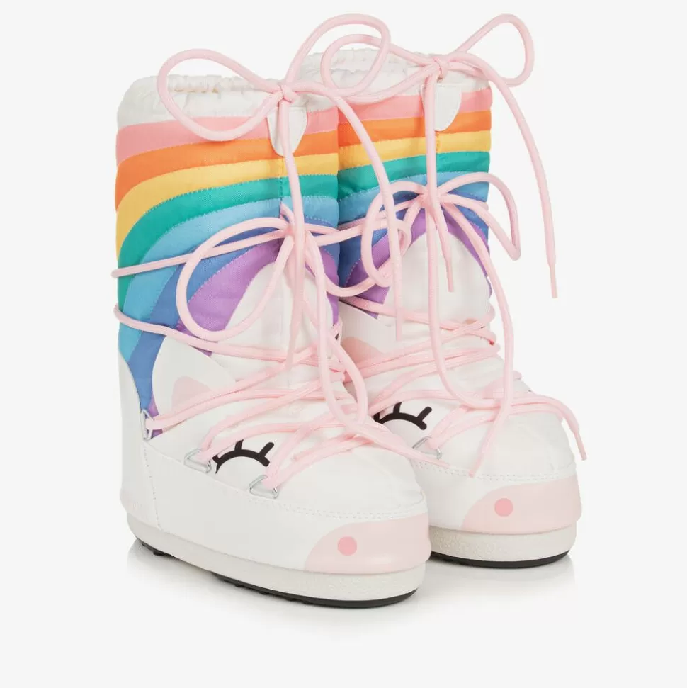 Moon Boot Girls White Unicorn Rainbow Snow Boots^ Snow Boots | Snow Boots