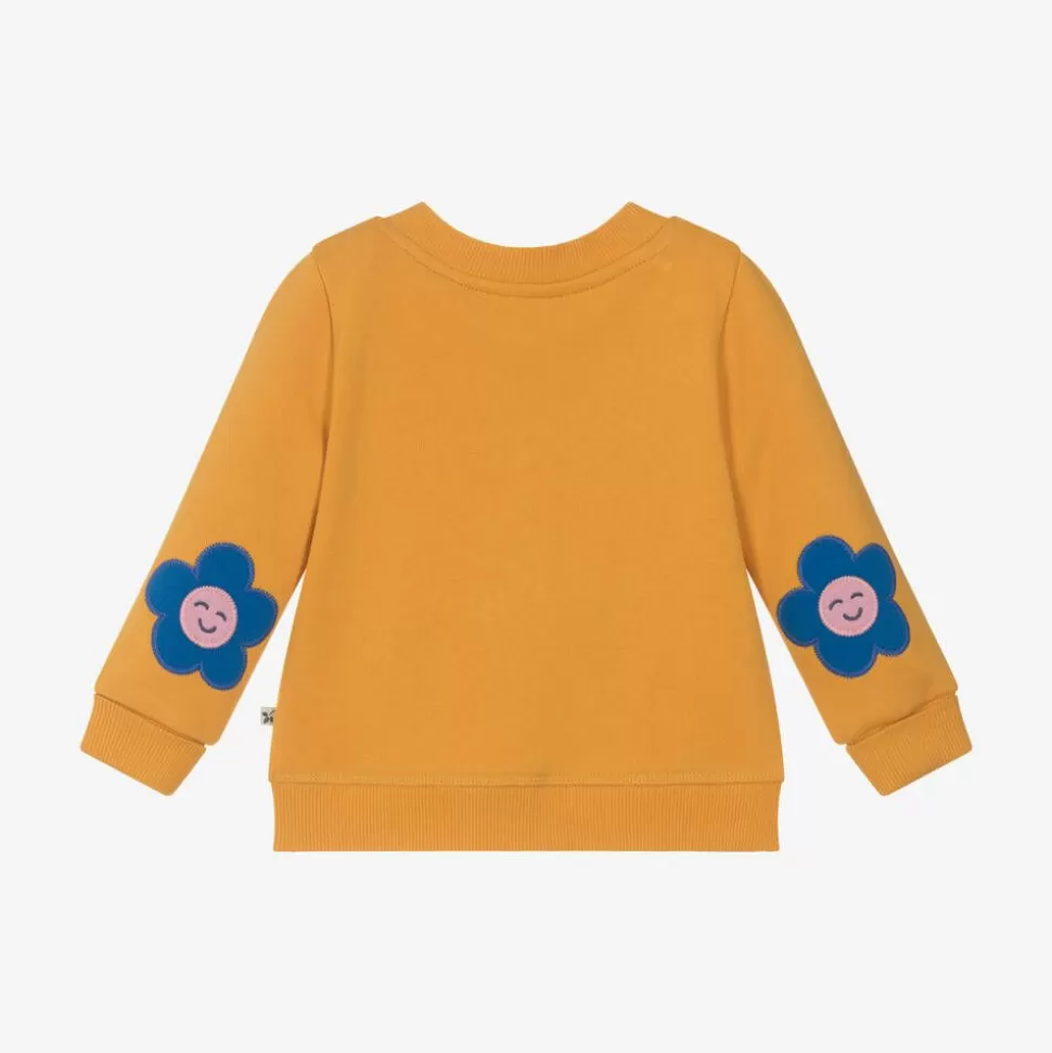 Frugi Girls Yellow Cotton Flower Sweatshirt^ Tops