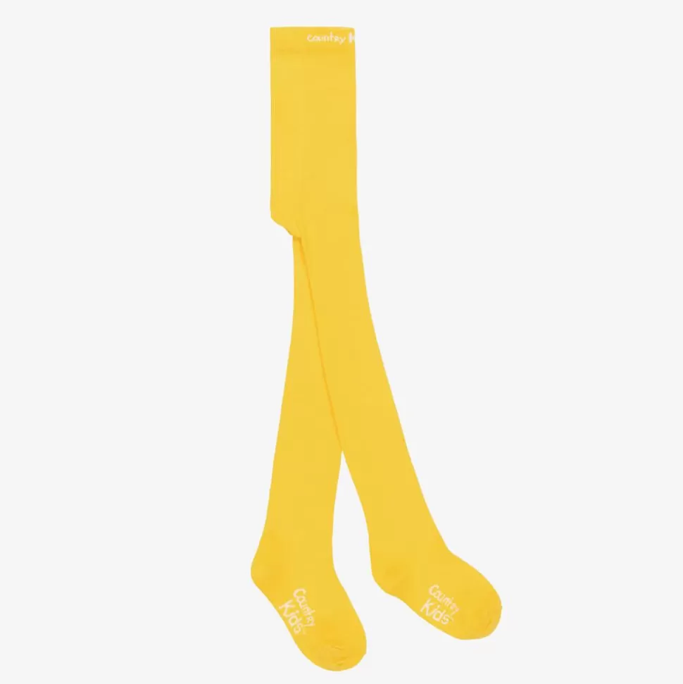 Country Kids Girls Yellow Cotton Knitted Tights^ Tights | Tights