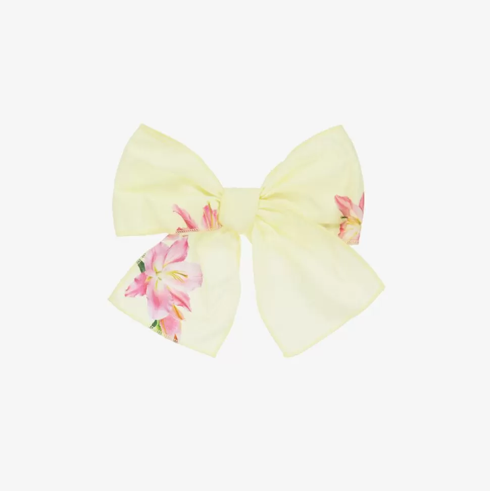 Phi Clothing Girls Yellow Floral Cotton Hair Clip (16cm)^ Hair Accessories