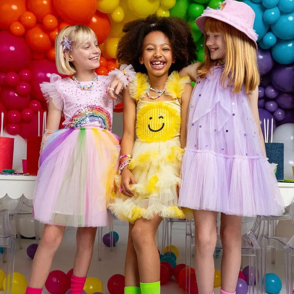 Tutu du Monde Girls Yellow Smiling Face Tulle Dress^ Gifts