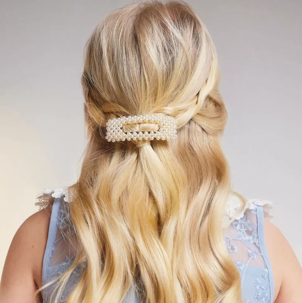 Milledeux Gold & Pearl Hair Clip (8cm)^ Hair Accessories