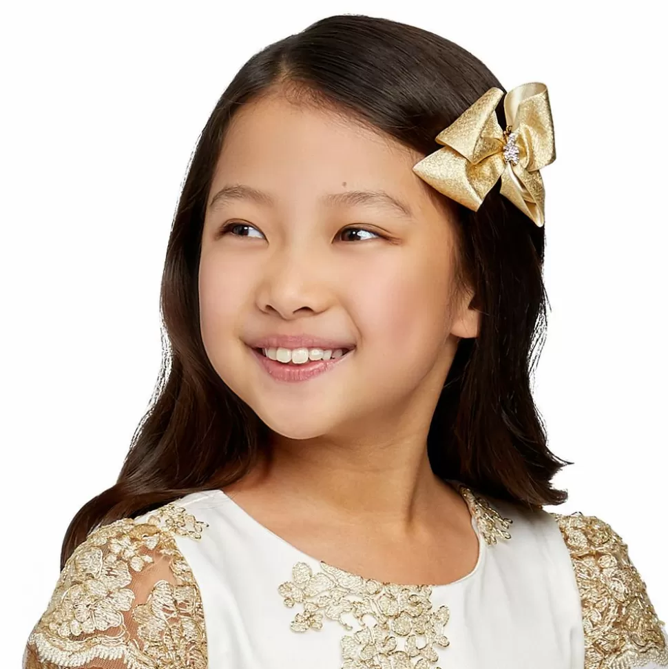 Cute Cute Gold Bow Hairclip (10cm)^ Hair Accessories